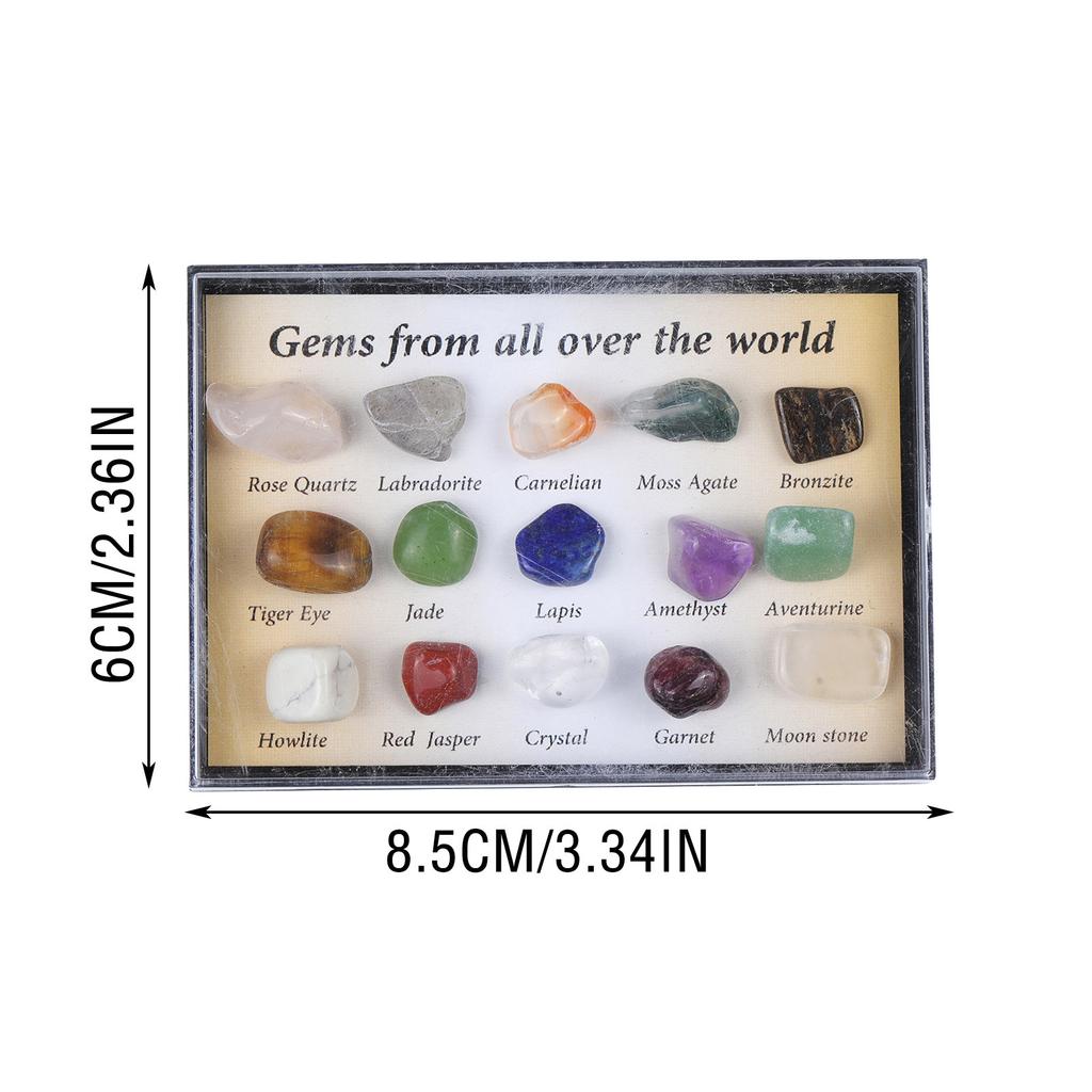 Адвент-календарь 2021 года - 15 шт. Размер: натуральный кристалл агат, камни, минералы и окаменелости Адвент-календарь