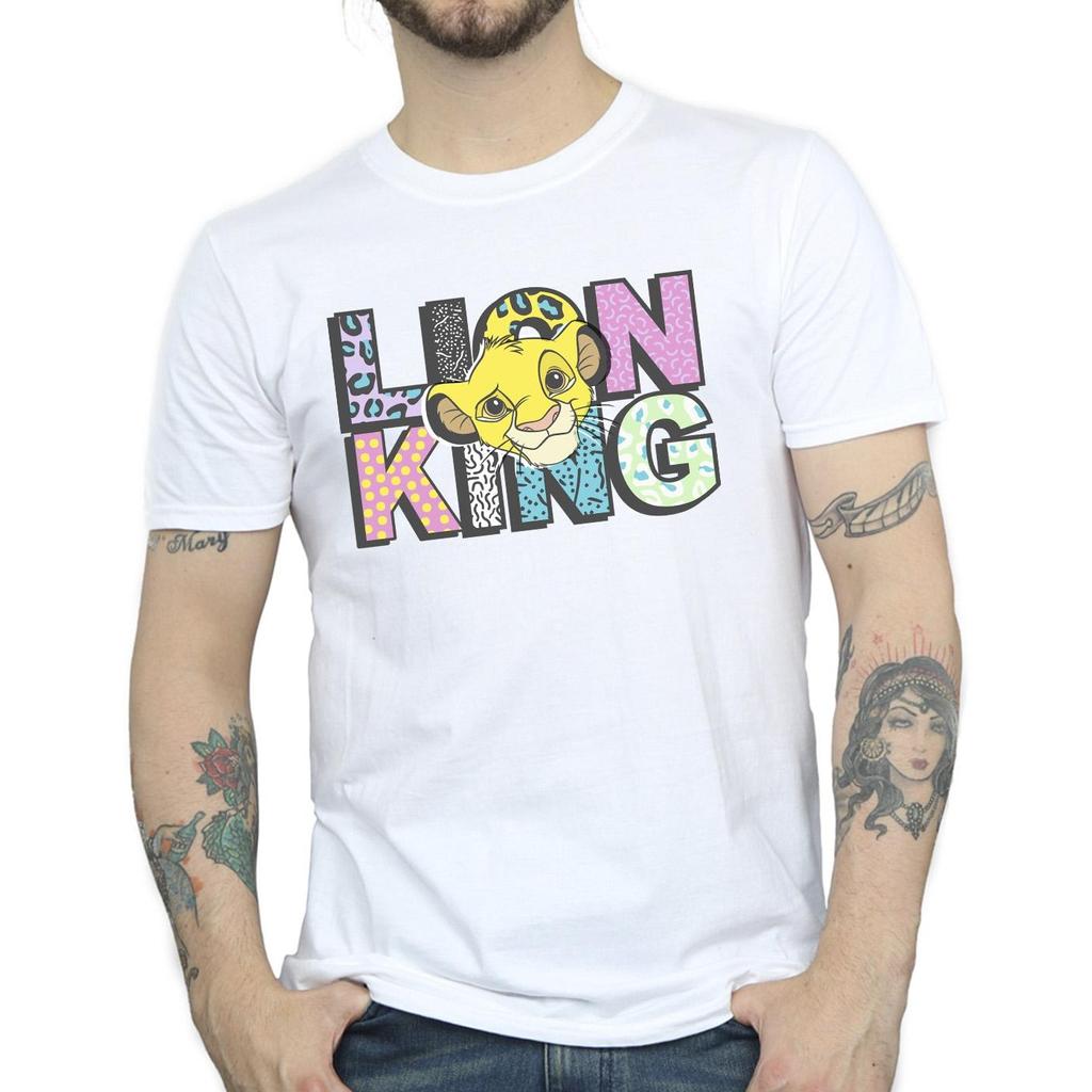 Disney Mens The Lion King Pattern Logo T-Shirt