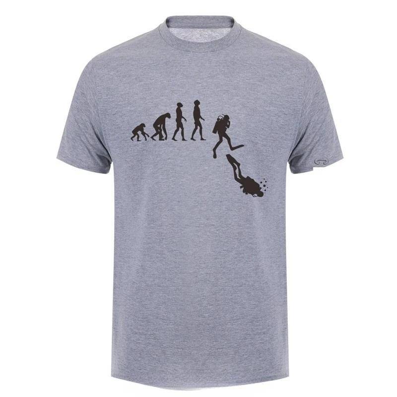 Diving Evolution T Shirt Men Cotton Funny Diver T-shirt Man Clothing High Street Camiseta Basic Tops Fitness T Shirt