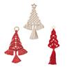 Yousheng Cotton Rope Christmas Hanging Ornament Bohemia Hand Woven Wall Hanging Decoration with Wood Beads for Christmas Home Door