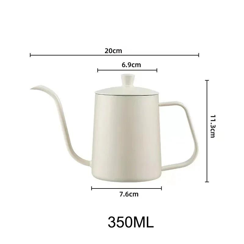 Ручной кофейник из нержавеющей стали 304 с длинным узким носиком и крышкой, ручной кофейник для заваривания кофе, ручной инструмент для заливки кофе