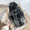 Retro Autumn and Winter British Scarf Women's High End Plaid Thickened Warm Scarf Couple Student Shawl Windproof