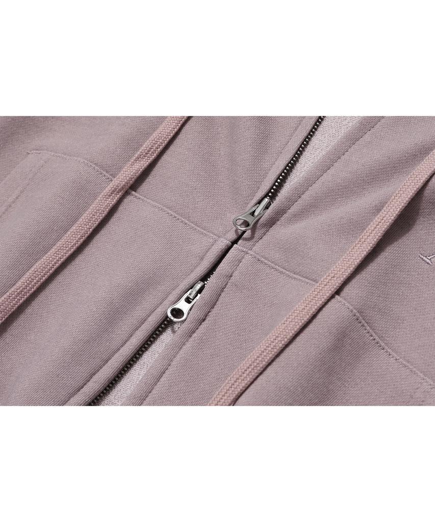 Худи на молнии с пигментной окраской Wooalong Signature Crop - Пыльно-розовый