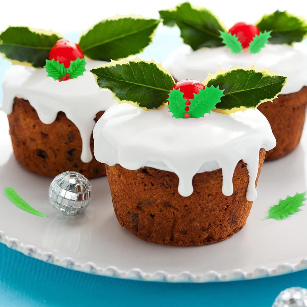 3 шт. Рождественские листья падуба Силиконовые формы Лист падуба Мастика Шоколад Десерт Украшение торта для выпечки DIY Художественные ремесла Изготовление
