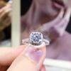 Роскошные геометрические квадратные открытые кольца с цирконами для пар, для женщин и мужчин, изысканные, серебристого цвета, из нержавеющей стали, свадебные украшения на палец