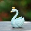 Фигурка Лебедя Прекрасная Миниатюрная Фигурка Кукла DIY Украшение для Торта Симуляция Короны Фигурка Лебедя Смола Модель Животного Рождественский Свадебный Подарок