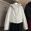 Women's Short Hooded Windbreaker Jacket - Autumn 2025 Versatile Petite Workwear Baseball Style