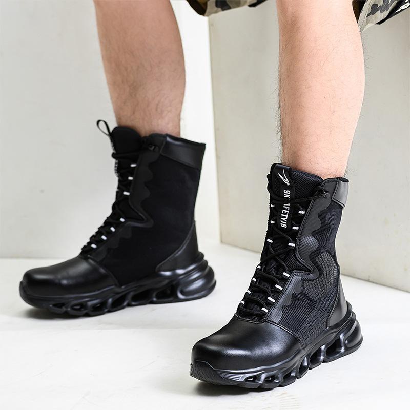 Outdoor Safety Boots Anti-slip Tactical Boots Wear-resistant Waterproof High Cut Work Shoes Industrial Safety Boots