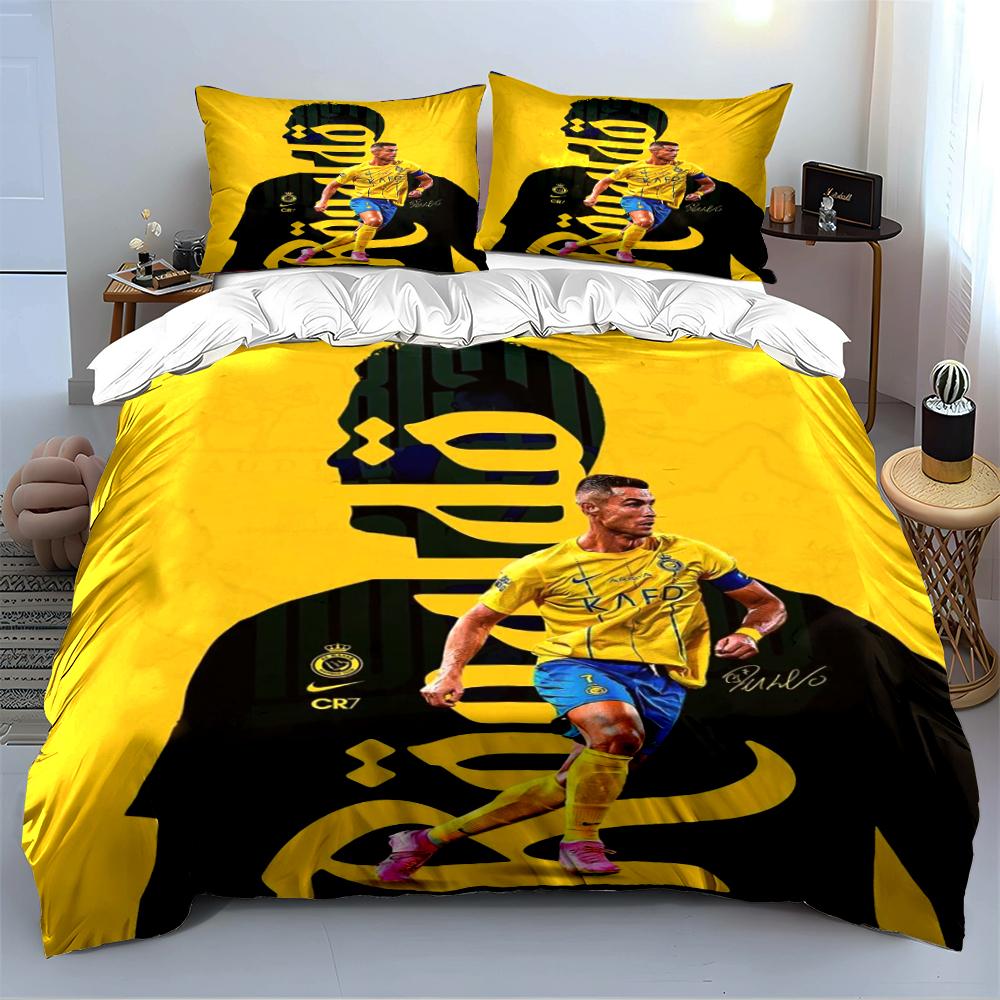 Soccer-Themed Bedding Set Bedding set (1 duvet cover, 2 pillowcases, duvet not included)