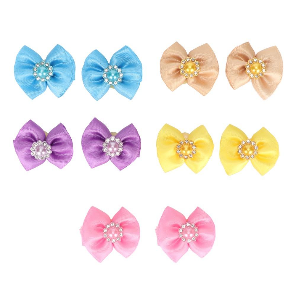 20pcs Bow Knot Shape Pet Bow Hair Ties Assorted Colors Pet Grooming Bows Daily Grooming