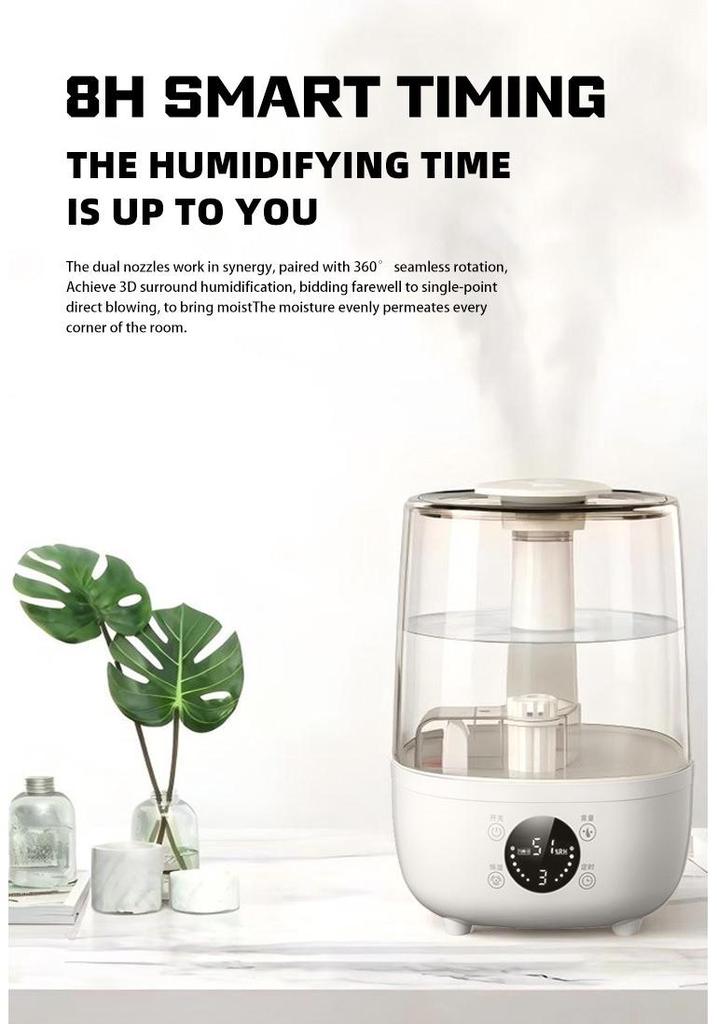 Умный увлажнитель воздуха с ароматерапией, большой емкости 4 л, высокая производительность пара для помещений, компактный мини-дизайн для рабочего стола