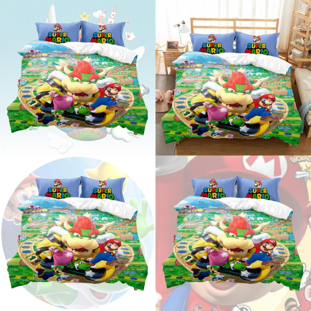 Cute Cartoon Mario Children's Three-piece/four-piece Bedding Set