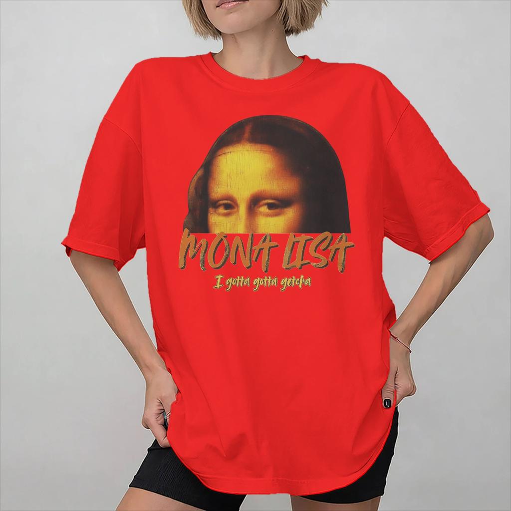 Летняя футболка La Gioconda Mona Lisa для унисекс, хлопковые футболки, одежда с коротким рукавом