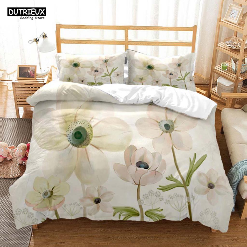 Comforter The Flower Pattern Is Simple And Fresh Soft And Comfortable Customizable Comforter Bedding Sets Bedding Set Luxury