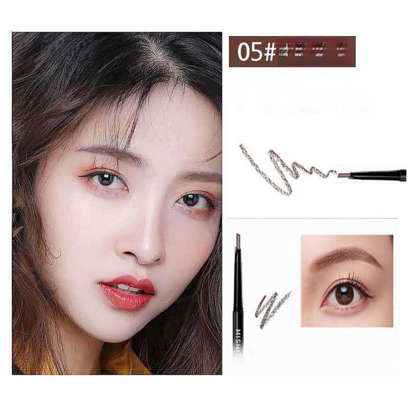 Треугольный карандаш для бровей с двойной головкой, автоматическое вращение, натуральный трехмерный водонепроницаемый и устойчивый к поту стойкий макияж, студенческий женский макияж