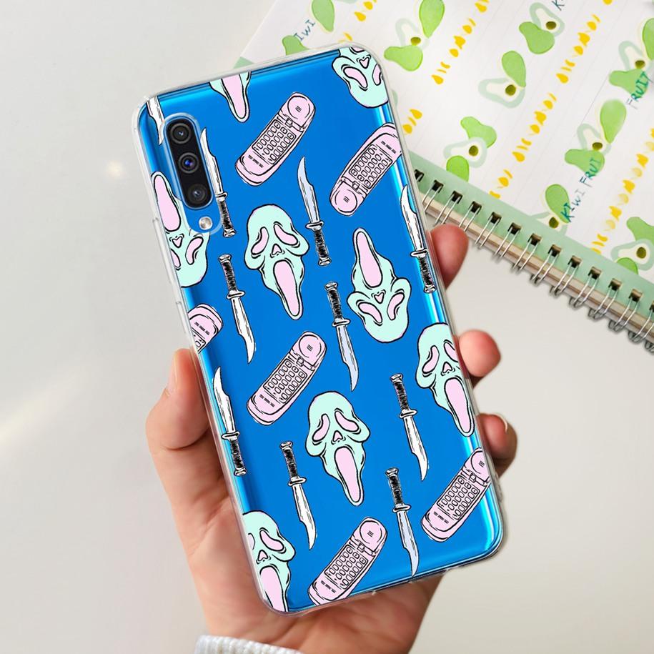 For Cover Samsung Galaxy A50 Phone Case Luxury Marble Flower Transparent Soft Bumper For Samsung A50S A30S A307F A507F A 50 Capa