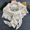 Pure Cotton Neck Protection Lace Hollow Triangle Scarf Hook Shawl Summer With Suspender Skirt Children Outside