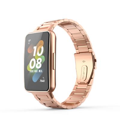 Для Huawei Band 7 Браслет из нержавеющей стали с тремя бусинами, устойчивый к царапинам, сменный ремешок для умных часов