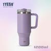 1200ml Tyeso Vacuum With Handle Bottle Stainless Steel Car Mug Straw Thermal Iced Travel Cup Tumbler Hot Cold Water Cup