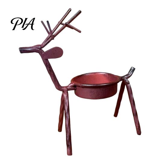 Sturdy Weighted Base Candle Holder Deer Shape Holder, Metal Tealight Stand for Dining Table Wedding Centerpiece, Decorative Antler Ornament