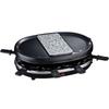 H.Koenig RP80 Raclette 8 People, Natural Stone Grill, Grill, 900 W, Stainless Steel, Black, 8 Non-Stick Pans