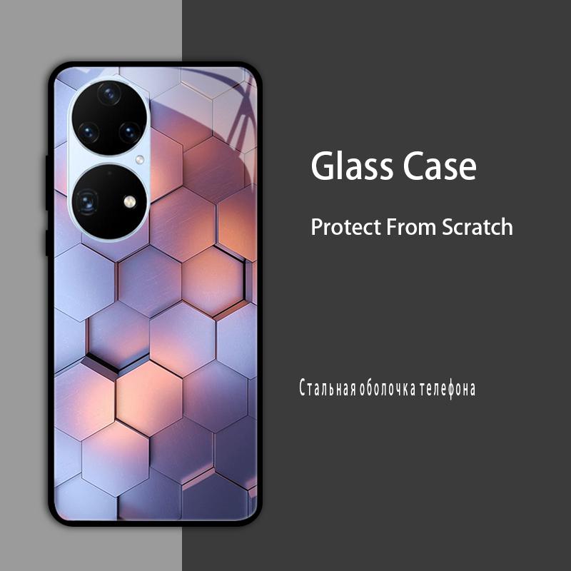 Чехол для Huawei P50 Pro P50E P 50 Роскошный закаленный стеклянный чехол для телефона Huawei P50 E Задняя крышка Модный защитный чехол P50Pro