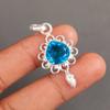 Swiss Blue Topaz Gemstone 925 Sterling Silver Jewelry Handmade Pendant 1.80" PP-4-2