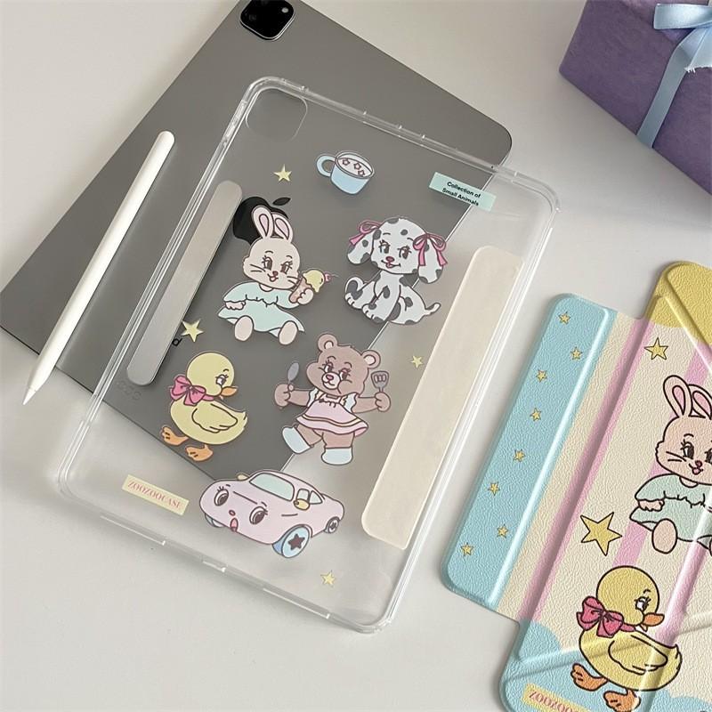 Cartoon Animal Car Design IPad 10.9 Inch Magnetic Detachable Case TPU Hard Shell With Auto Sleep Wake
