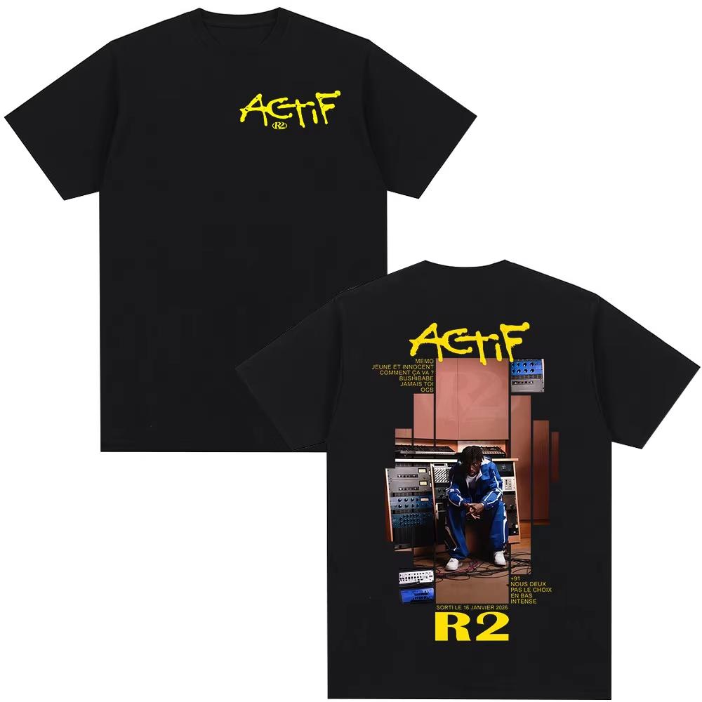 Rapper R2 Actif Альбом 2026 Футболки Мужская Женская Одежда Повседневная Хлопковая Свободная Футболка Мода Харадзюку С коротким рукавом Топ - ...