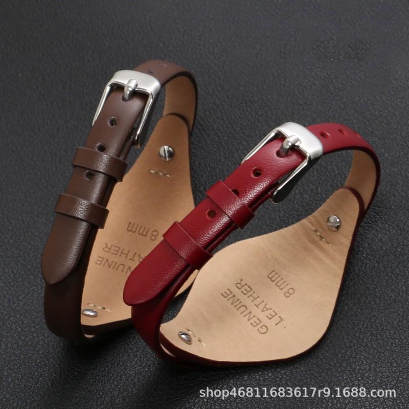 Genuine Leather Watch Strap Fossil ES2830 ES3565 Women 8mm Replacement
