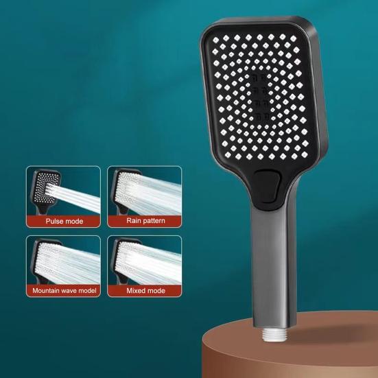 Душевая головка с фильтром высокого давления с ручным управлением, 4 режима подачи воды, силикон, устойчивый к засорам