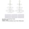 3-Tier Cupcake Stand Holder Plastic Serving Platter for Afternoon Tea Dessert Display Stand for Weddings Parties