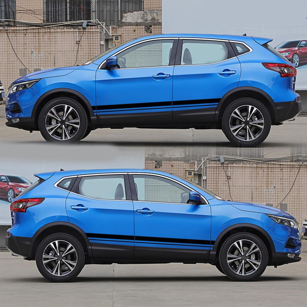 2 шт. Полосатая автомобильная наклейка Графика Универсальная Водонепроницаемая Самоклеящаяся Съемная Гоночная Автомобильная Наклейка на Дверь и Кузов Полосатая Автомобильная Наклейка