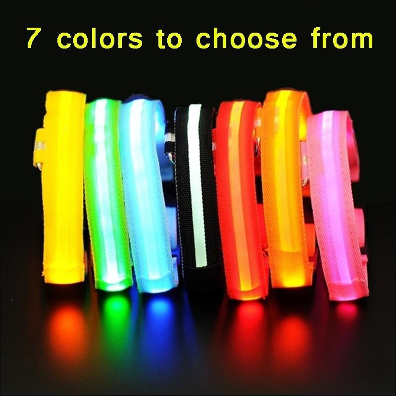 Светодиодный светильник для ночной безопасности, вспышка, спортивный ошейник для собак, кошек, нейлоновый ошейник для собак, светящийся в темноте ошейник для кошек, светодиодные ошейники для собак, аксессуары для собак