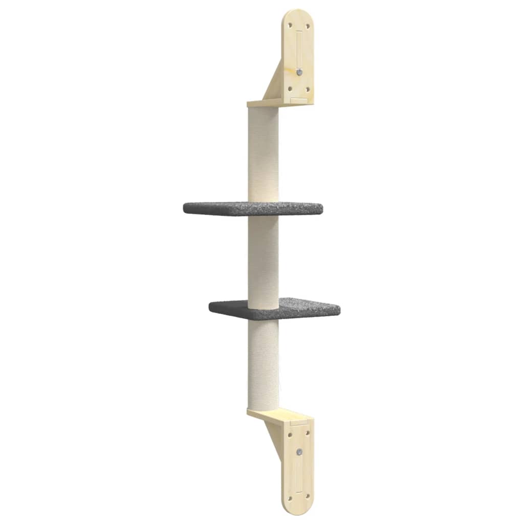 Wall Mounted Cat Tree with Scratching Post Dark Gray 108 cm