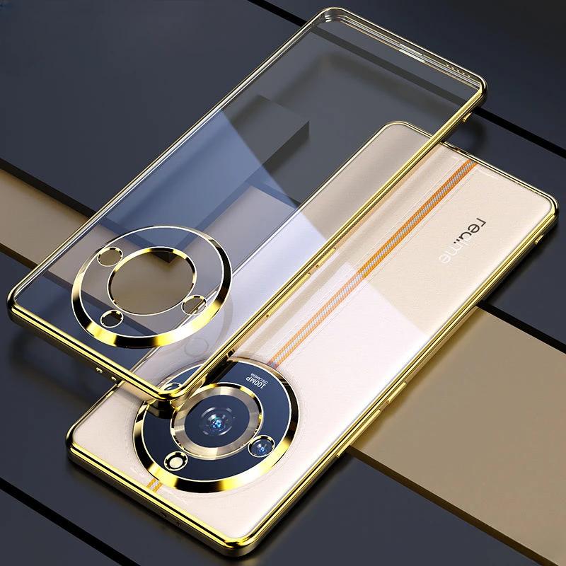 Чехол для телефона Realme 12 Pro Plus с гальваническим покрытием для Realme 12Pro 12Pro + 12ProPlus, универсальный силиконовый мягкий чехол с объективом