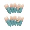 10PCS Glossy Nude Fake Nails with French Tip Resin Material Zero Pressure on Nail Bed for Shopping Traveling Dating