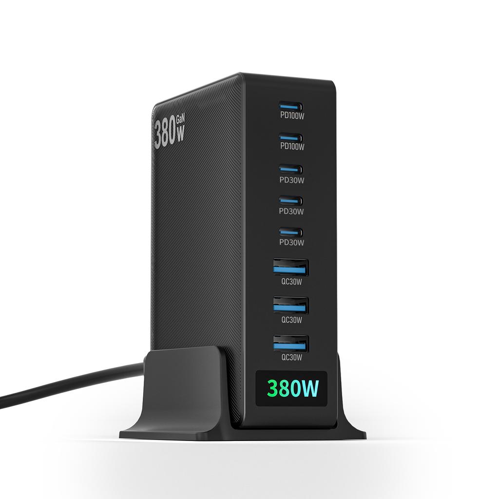 Multiport 640W 380W GaN 5C3A Type C 100W Super Fast Charging Power Charger Station for IPhone Apple for Laptop Portable Charger