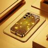 Золотой клетчатый узор Стеклянный чехол для телефона для Samsung Galaxy S26 S25 S24 S23 S22 FE Ultra Plus Встроенное стекло Золотой Изысканный