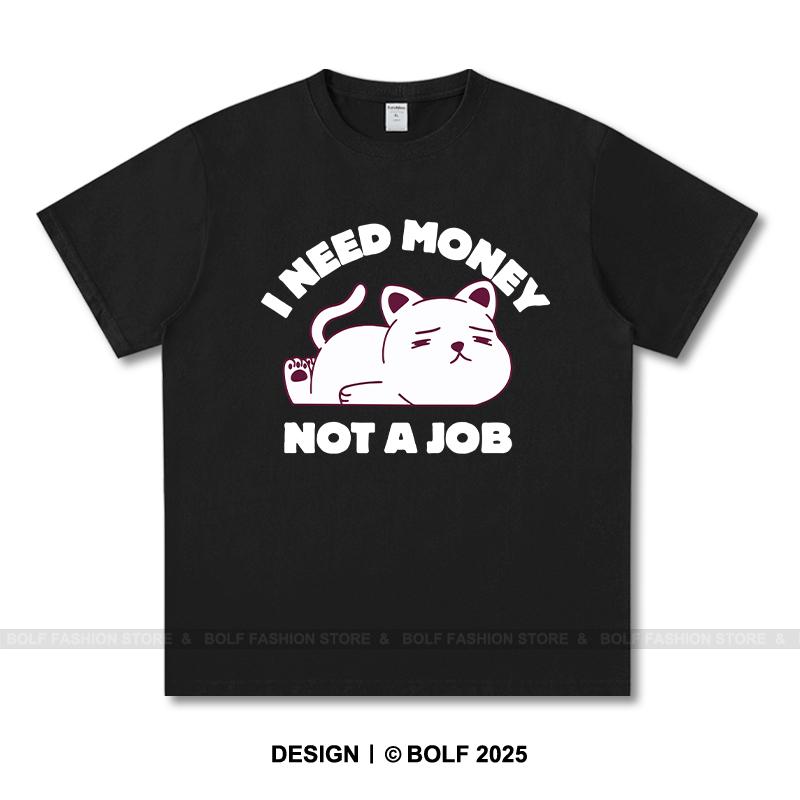 Женская футболка с принтом «I Need Money Not Job» из 100% хлопка, свободные футболки с принтом Savage для мужчин, летние топы, уличная одежда Hustle