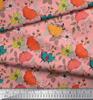Soimoi Japan Crepe Satin Fabric Leaves & Floral Artistic Fabric Prints By Metre 42 Inch