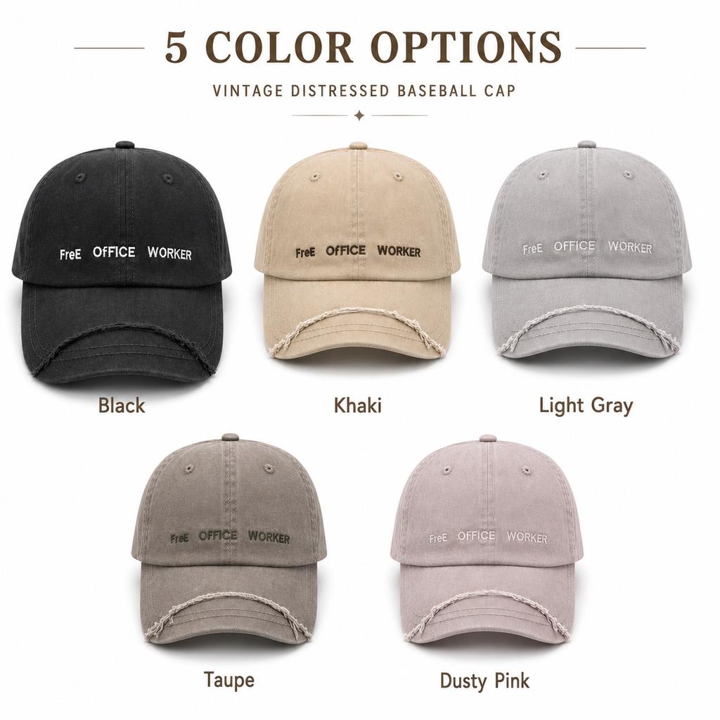 Vintage Distressed Baseball Cap 100% Cotton Twill Washed Unisex Dad Hat Custom Embroidery Casual Sports Cap