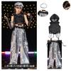 Girls Jazz Dance Costume Set Kids Hip Hop Performance Outfit Sequined Pants Top