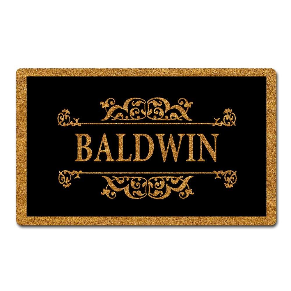 Family Name Personalized Doormat Rubber Wreath Letter Monogram Door Mat Non-Slip Entryway Rug Floor Foot Mats Home Decor