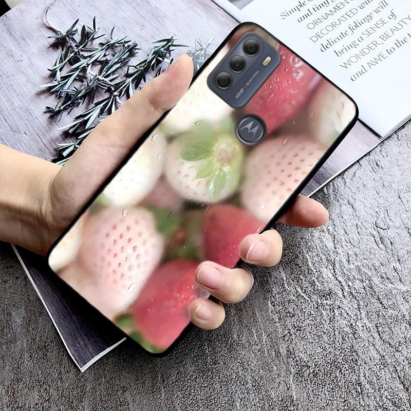 Phone Case For Moto G86 G85 G75 G15 G05 G56 G72 G53 G54 G84 G60 G31 G32 G24 G 5G G Play Strawberry Cat Cartoon