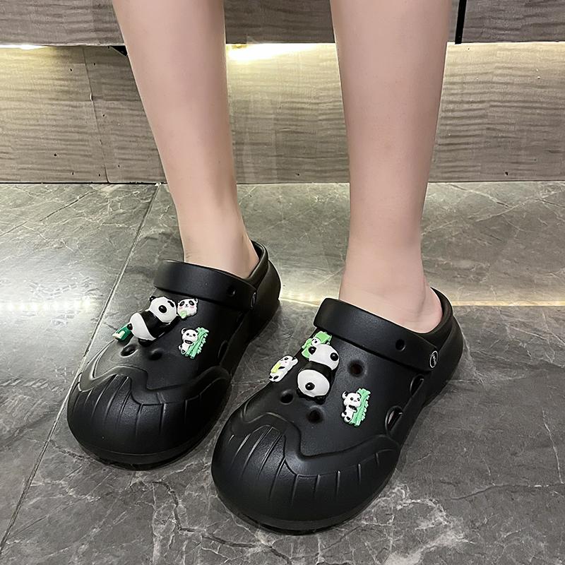 Men's Women's Baotou Platform Trend Heighten Hole Shoes Outdoor Non Slip Lightweight Comfortable Sandals Lovers Hawaii Casual Half Shoes