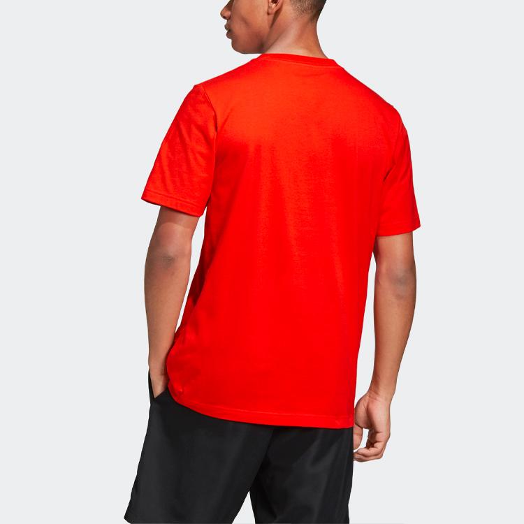 adidas Мужская футболка с коротким рукавом в спортивном стиле, красная DU0385