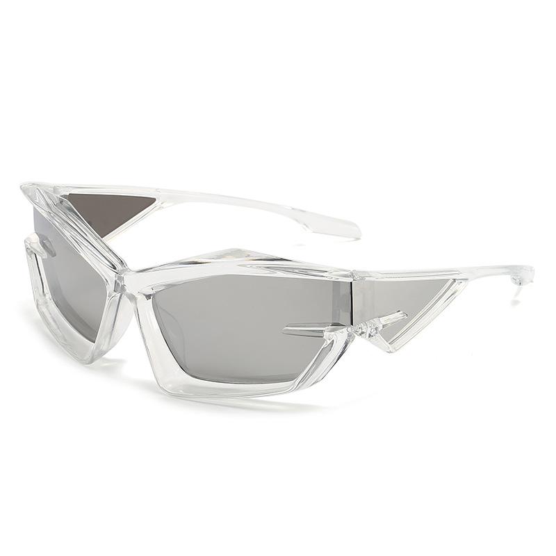 Xiaomi Y2K Futuristic Geometric Sunglasses UV400 Cyberpunk Irregular Wrap Around Shades Unisex Fashion Street Party Eyewear