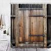 Farmhouse Door Decor Shower Curtain for Bathroom Western Country Theme Rustic Wooden Barn Door Vintage Rural Bath Curtains Set