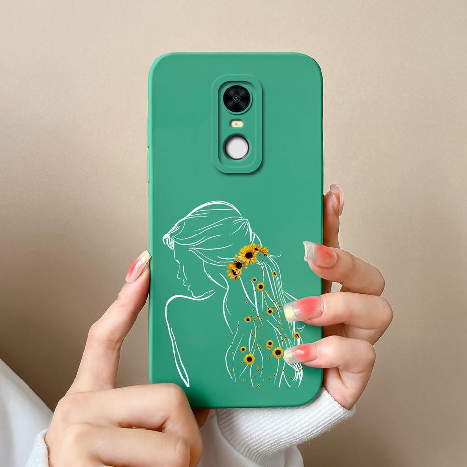 For Redmi Note5 Redmi5 Plus Phone Case Cartoon Liquid Silicone Full Coverage Anti Drop Funda For Redmi 5 Plus Note 5 Bumper Capa